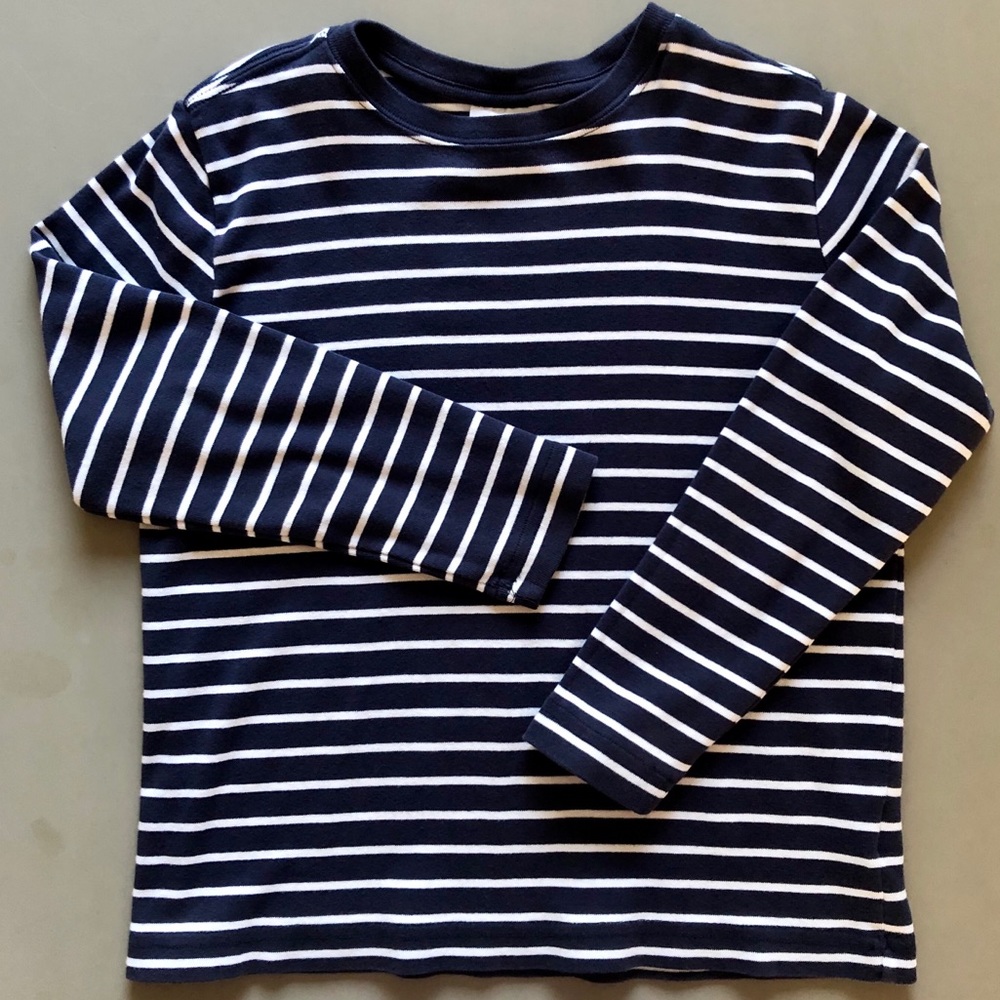 HANNA ANDERSSON Striped Sueded Cotton Tee-Size 8